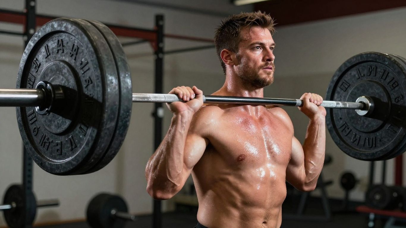 Man lifting weights to build muscle