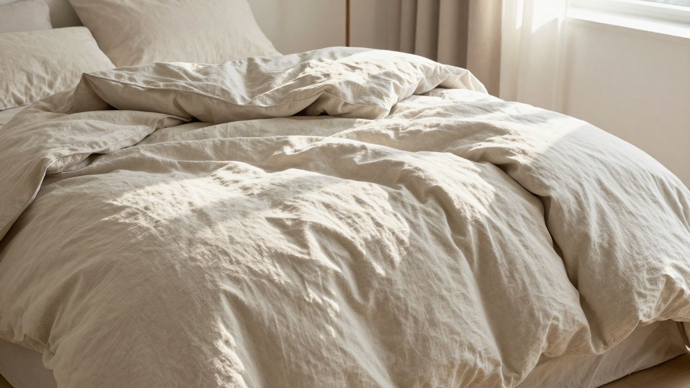 Parachute linen duvet cover on a neatly made bed.