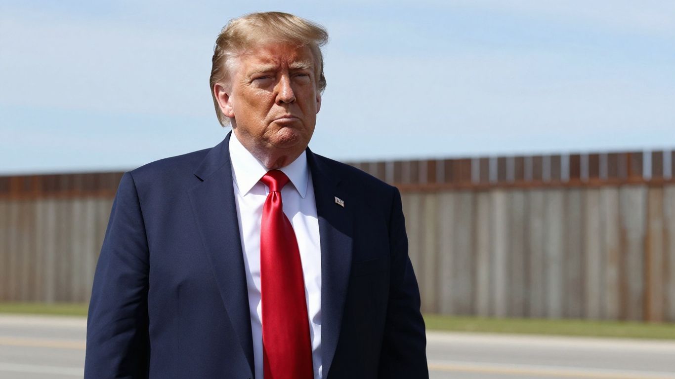 [Donald Trump] at border, looking serious.