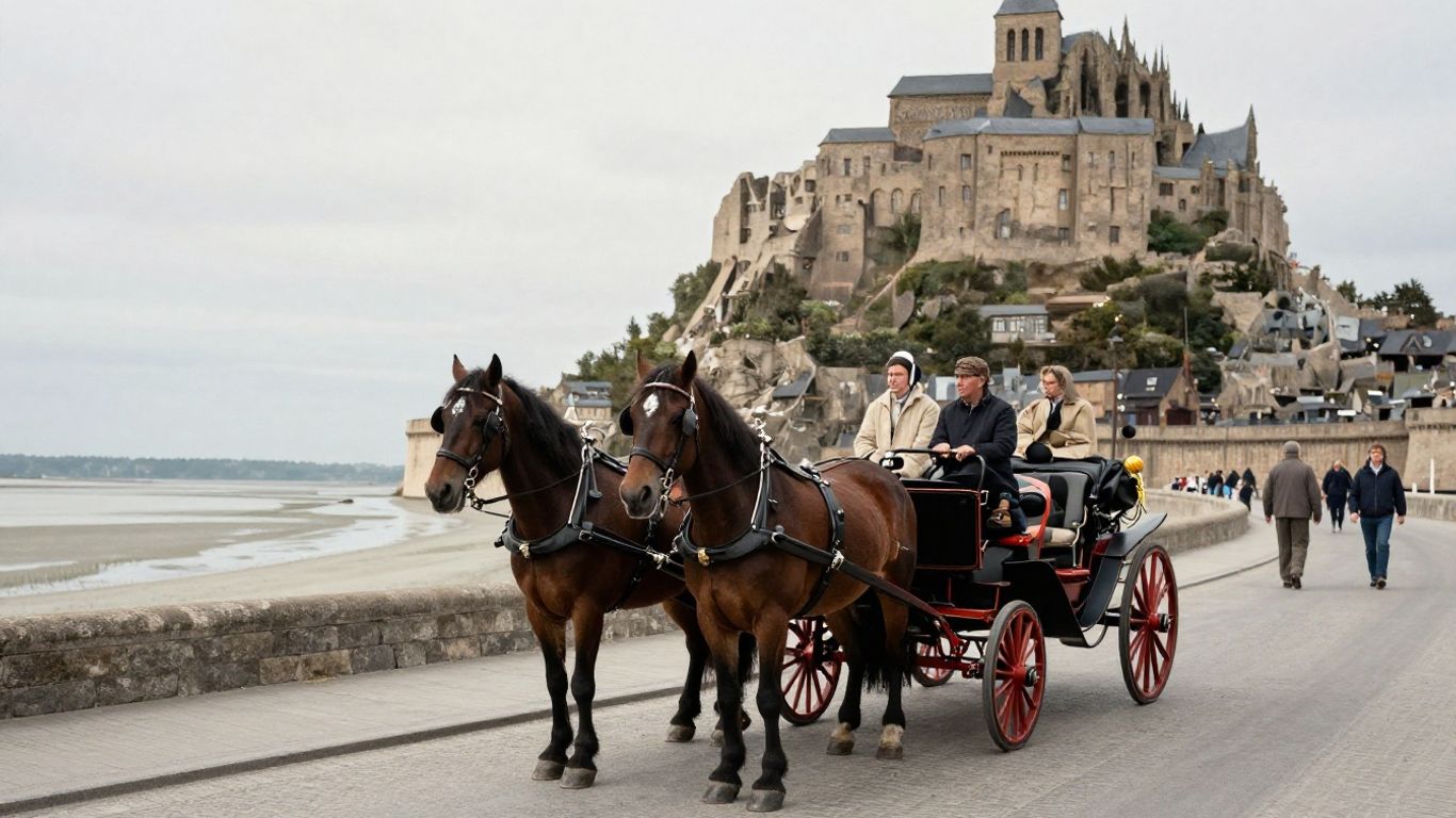 Carriage route across the Mont Saint-Michel approach