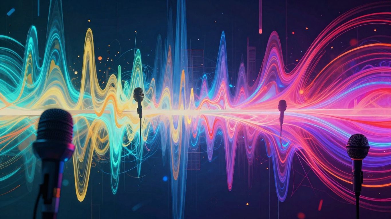 AI music video visuals for podcast intros and outros.