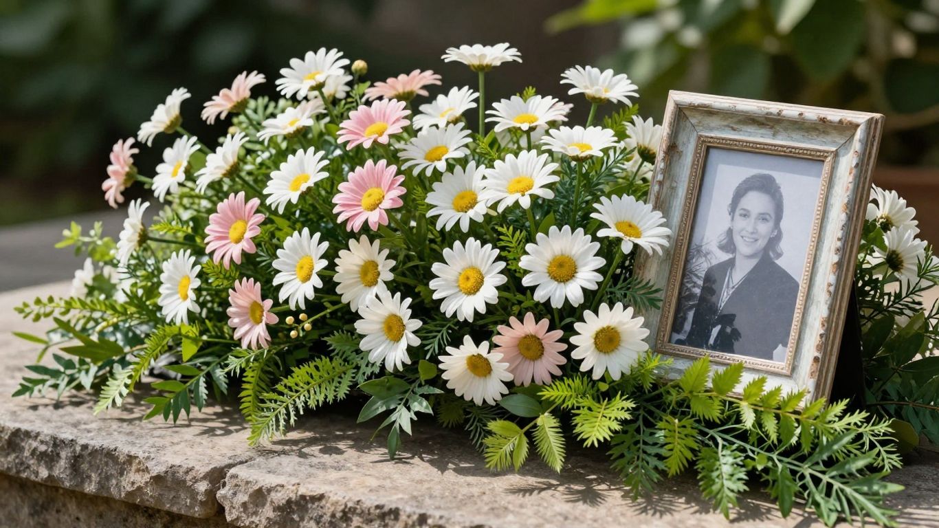 Arranging floral tributes with care