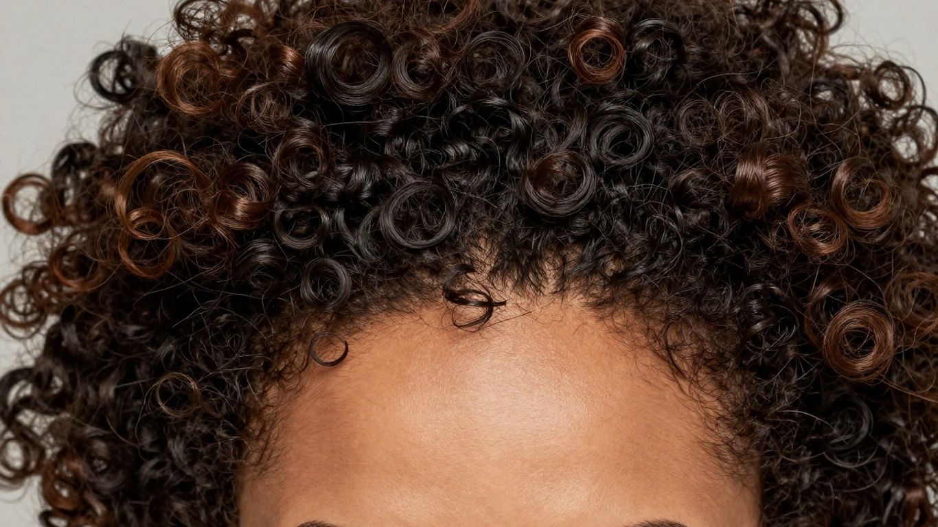 Healthy curly hair with a clean, nourished scalp.