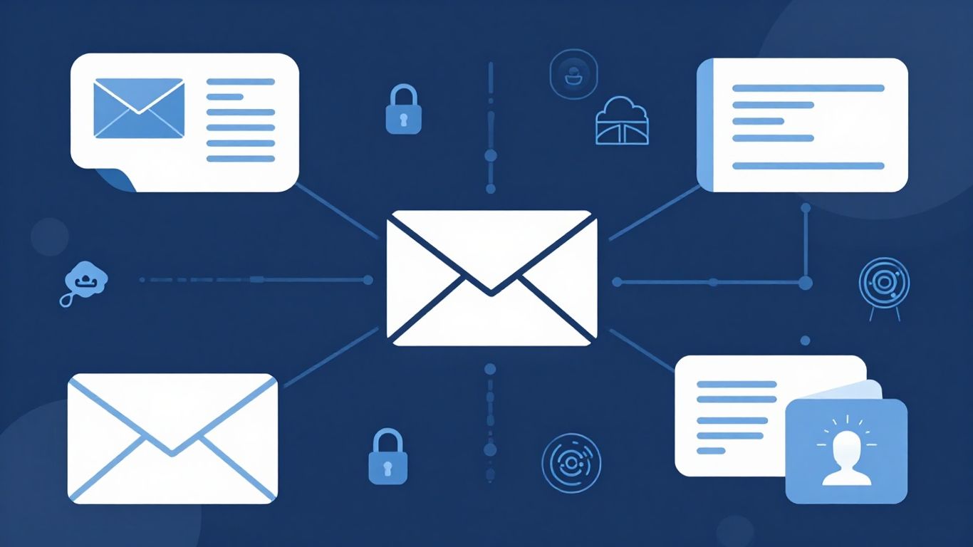 Technical illustration of secure email certificate validation.