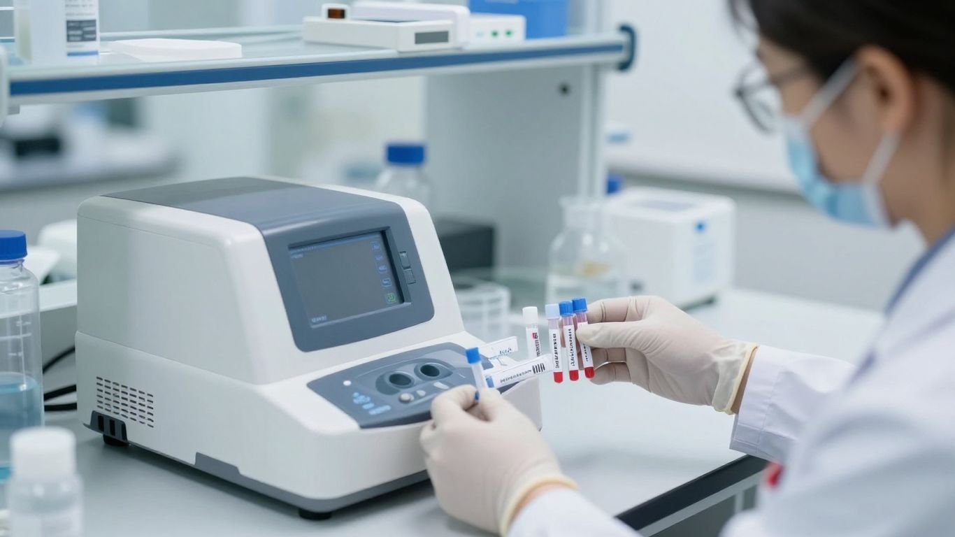Laboratory technician preparing PCR samples