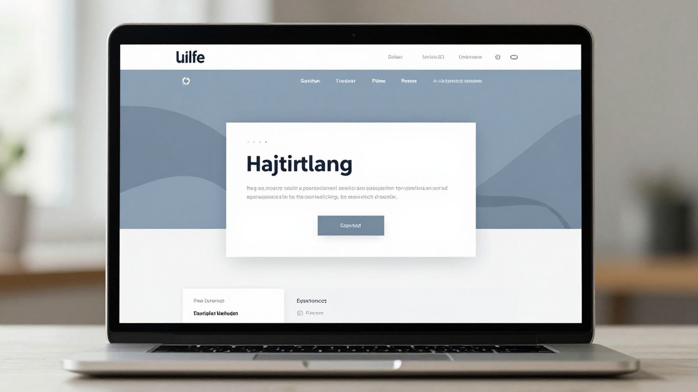 Modern website design on a laptop screen.