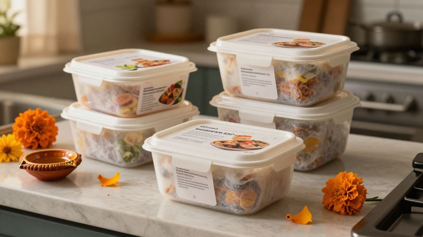 Frozen Indian meals arranged for UK delivery