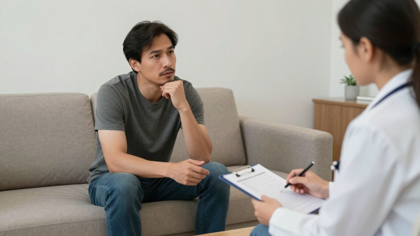Therapy couch versus doctor's office consultation.