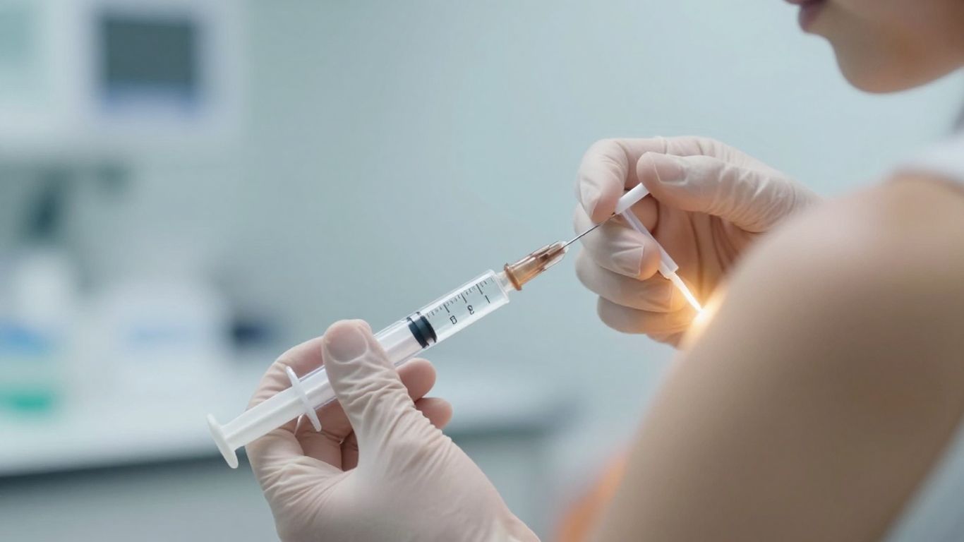 Vitamin B12 injection being administered.