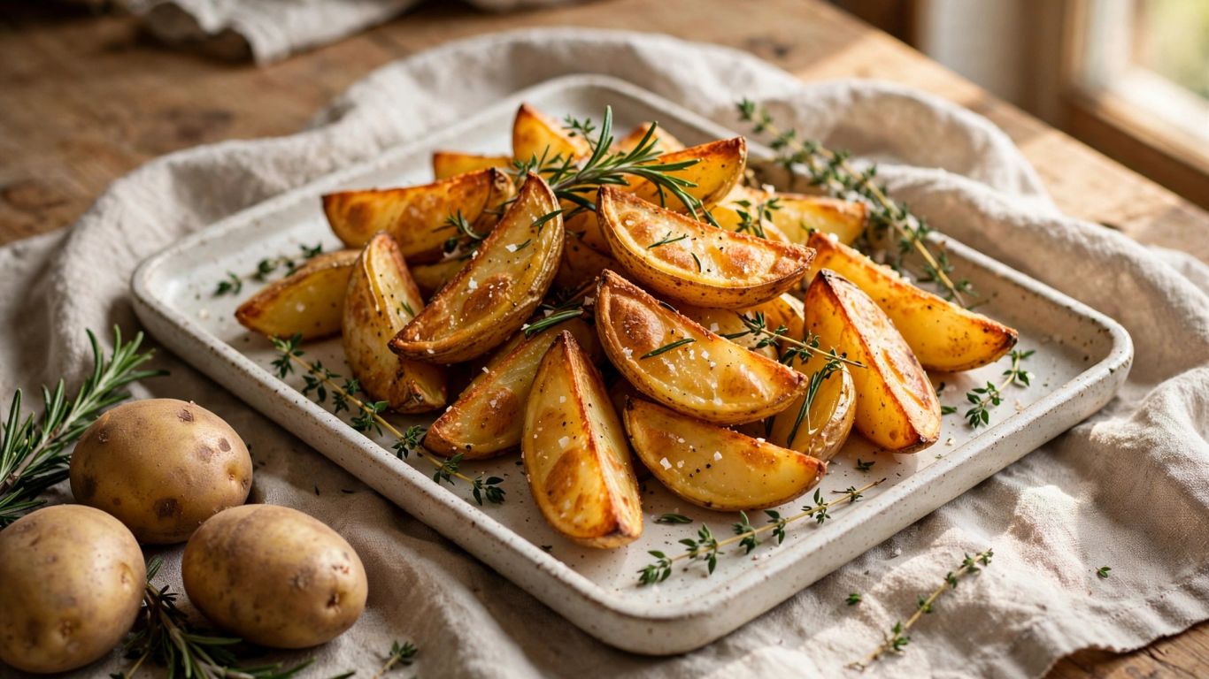 Goudbruine aardappelpartjes met verse kruiden