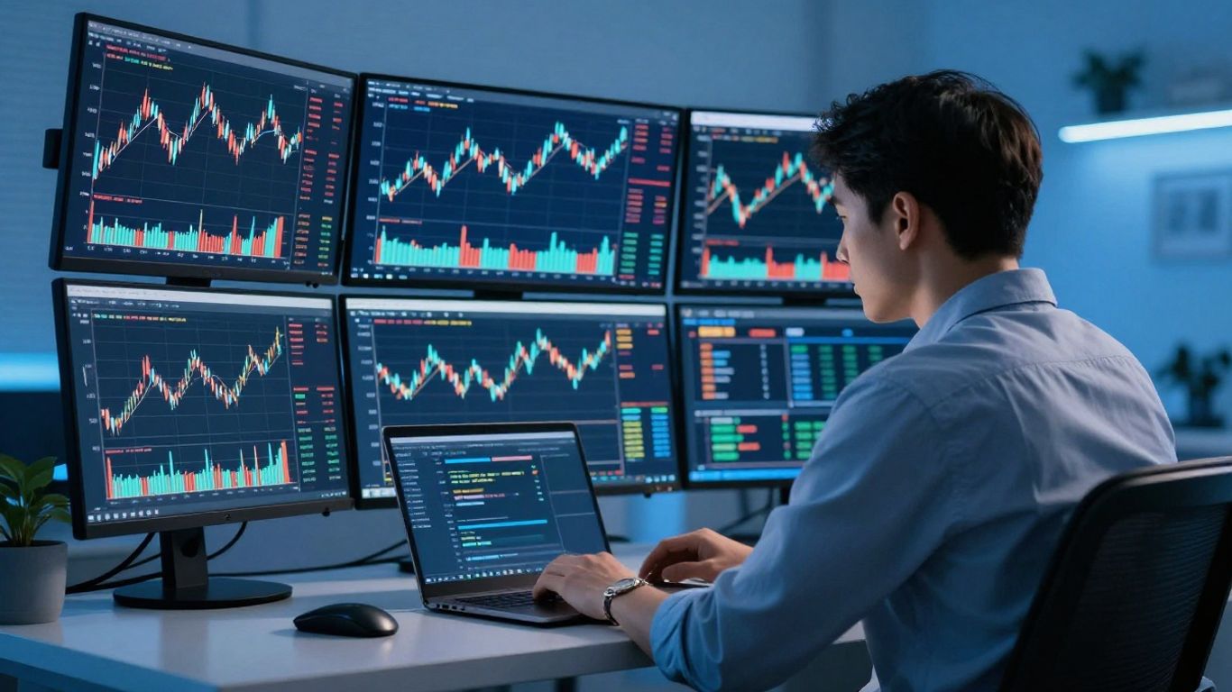 Futures trader monitoring automated execution