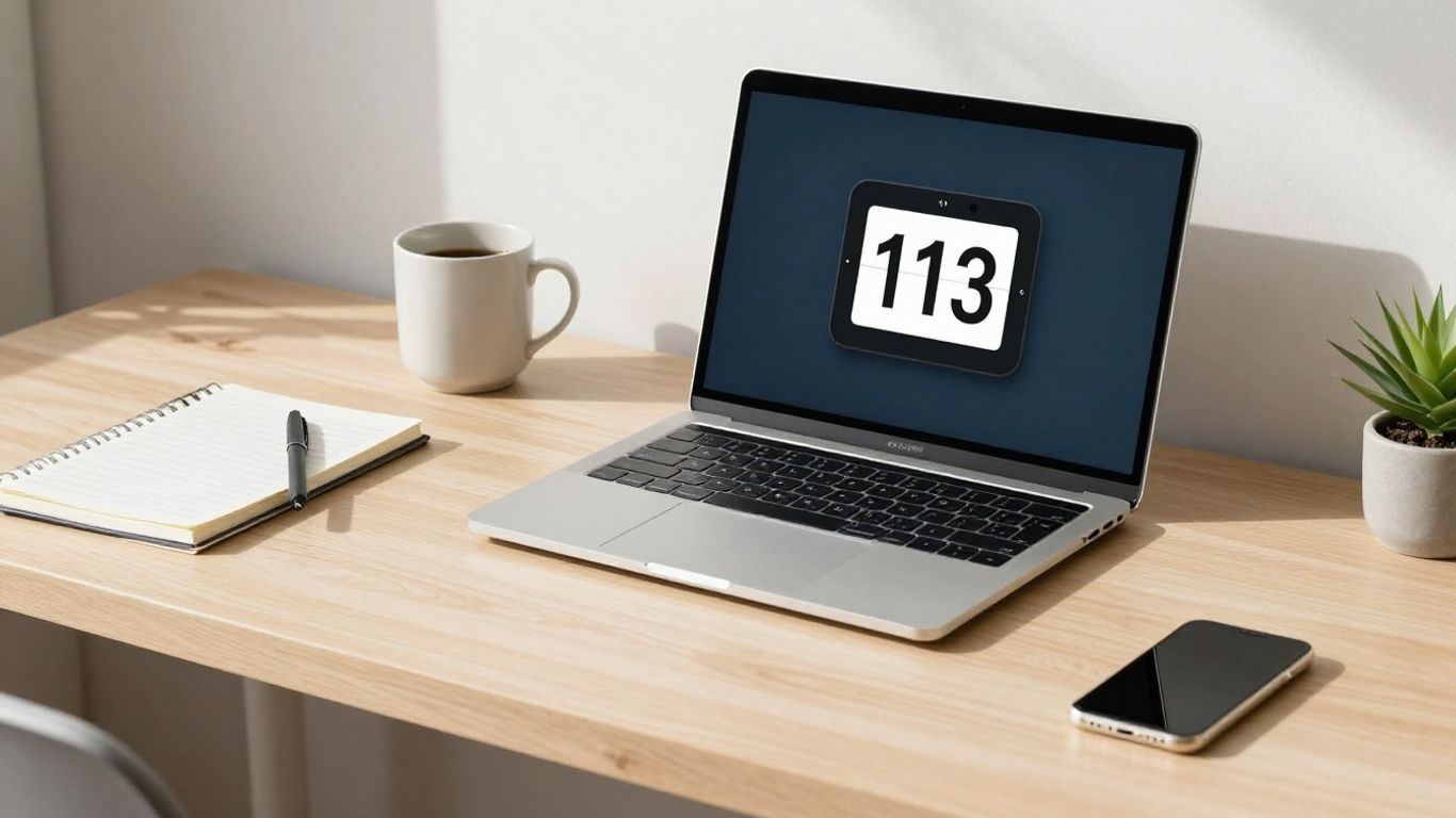 Digital timer on a desk, promoting productivity.