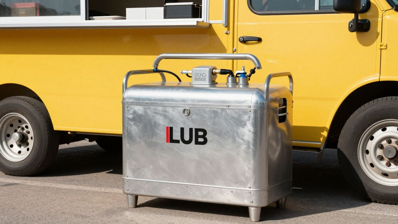 LPG generator next to a food truck.