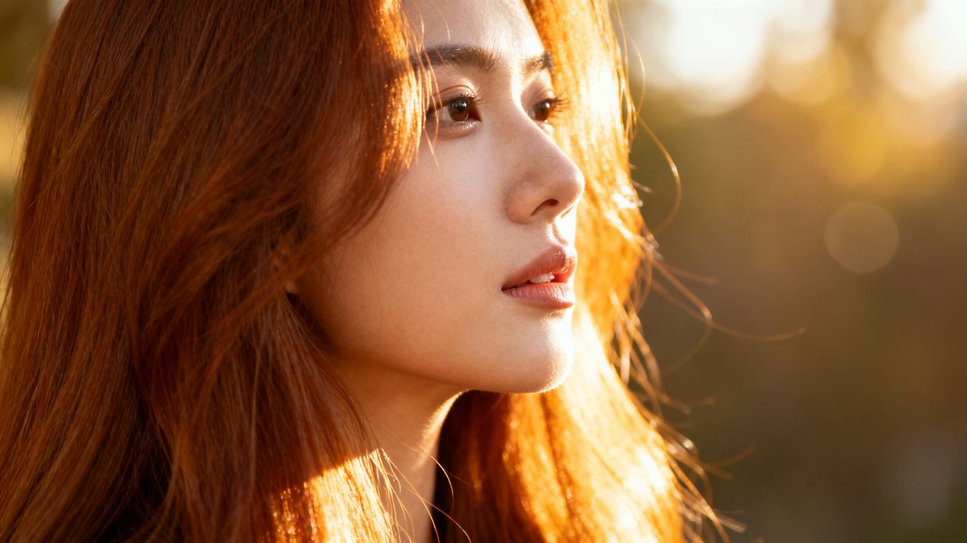 Femme aux cheveux brillants et soyeux