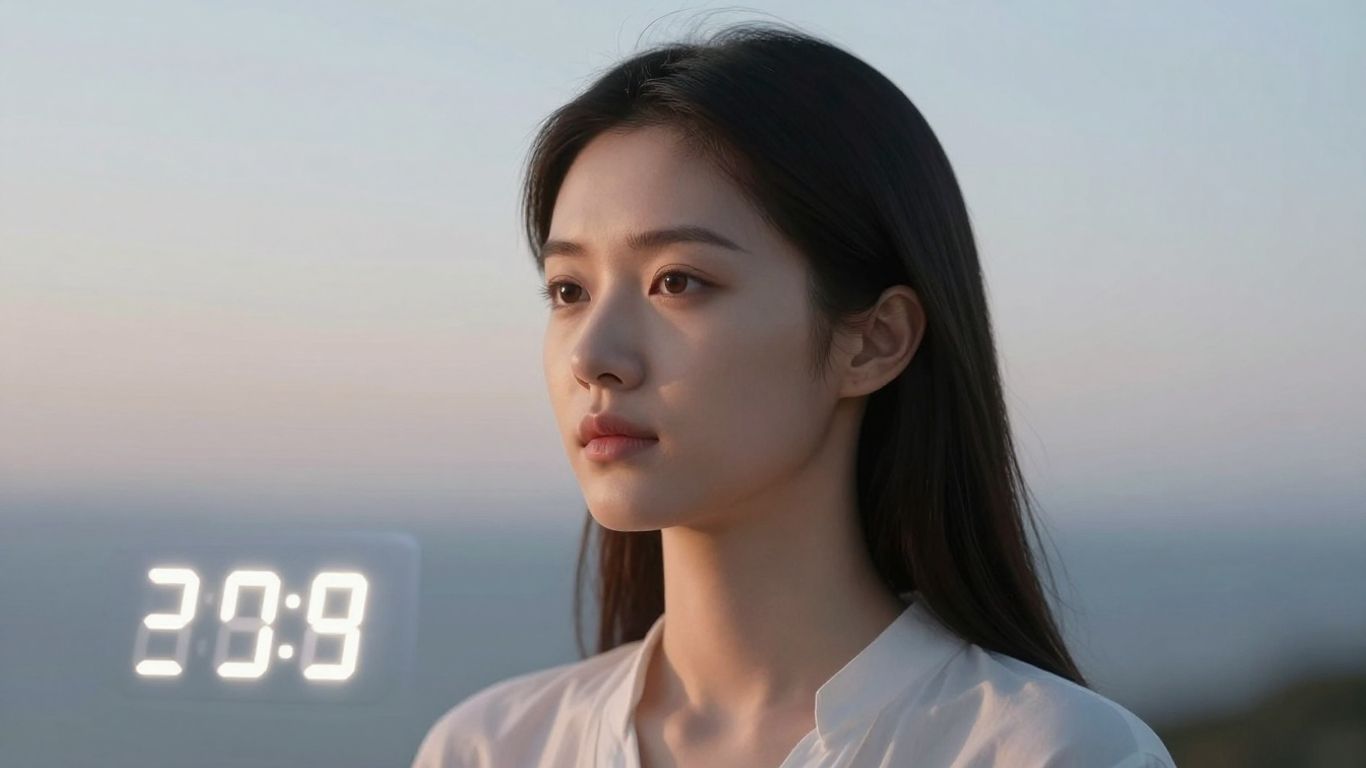 Person focused on a glowing timer