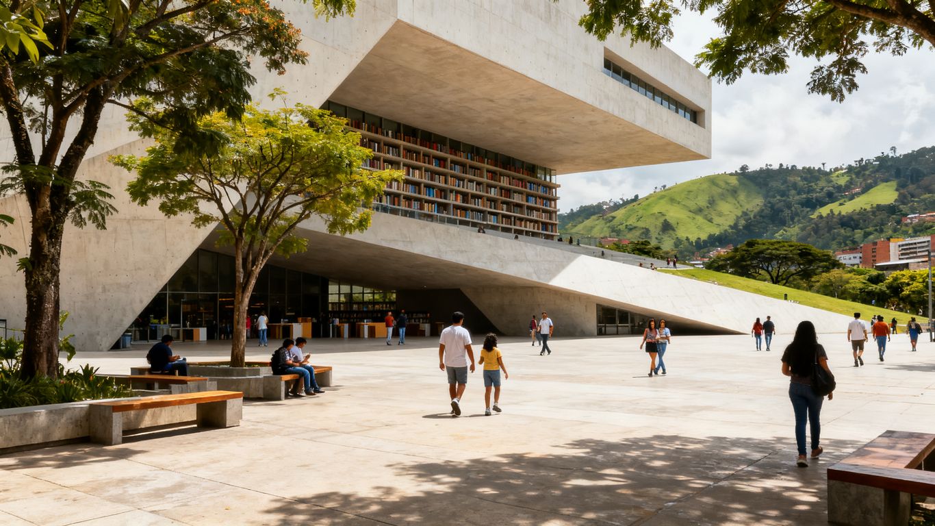 Library park and public plaza in Medellín