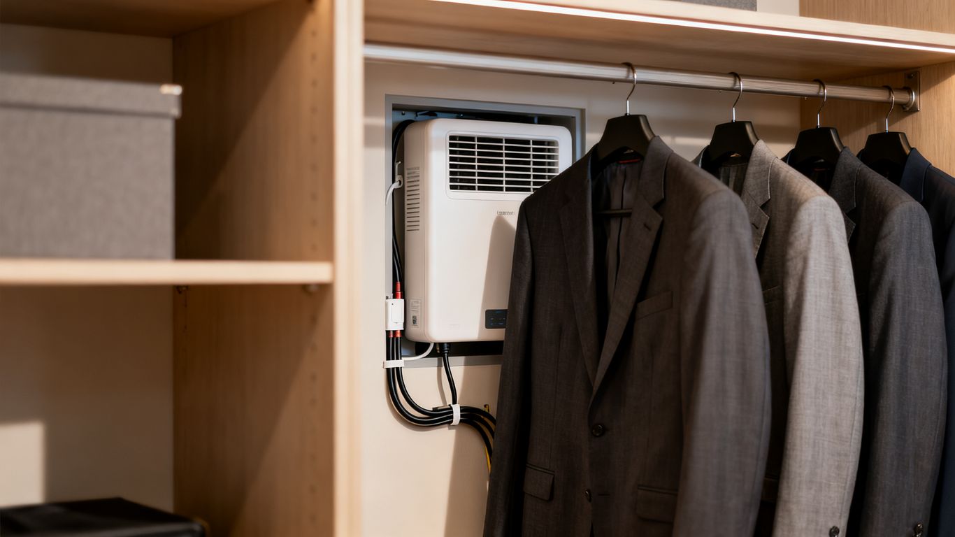 Placement of wardrobe climate control devices