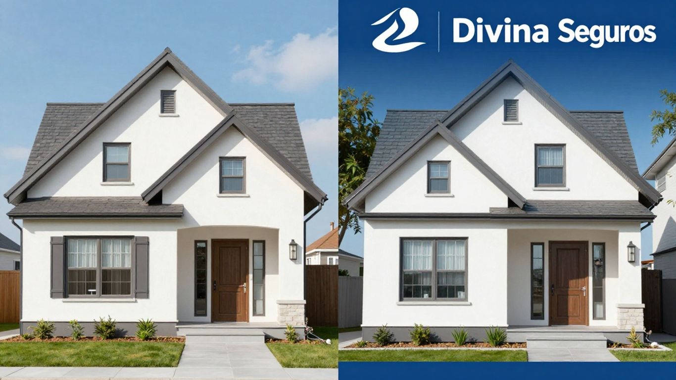 Comparación visual de seguros de hogar Helvetia y Divina Seguros.