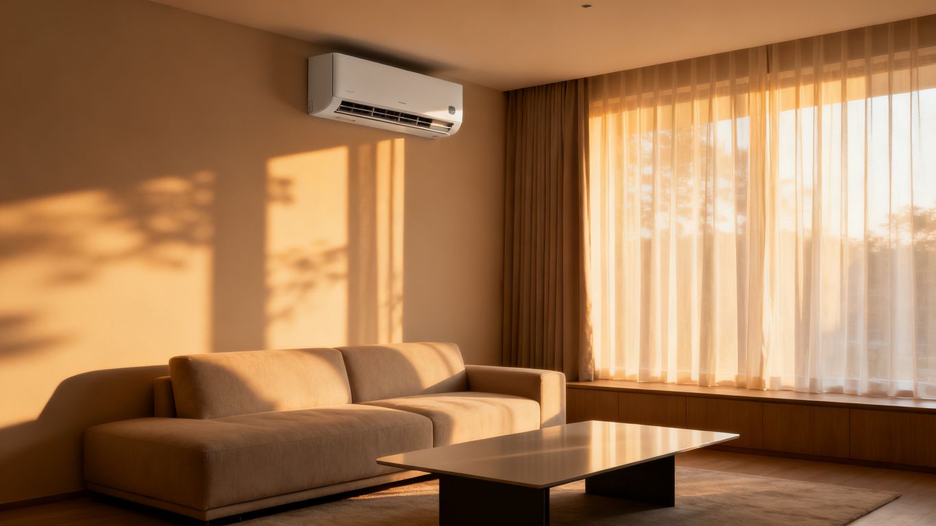 Vue intérieure d'un logement avec climatiseur