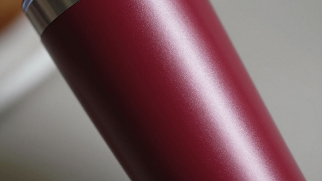Burgundy insulated tumbler with 