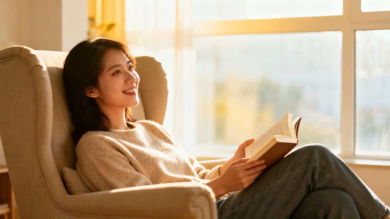 A refreshed individual feeling better in a dry room.