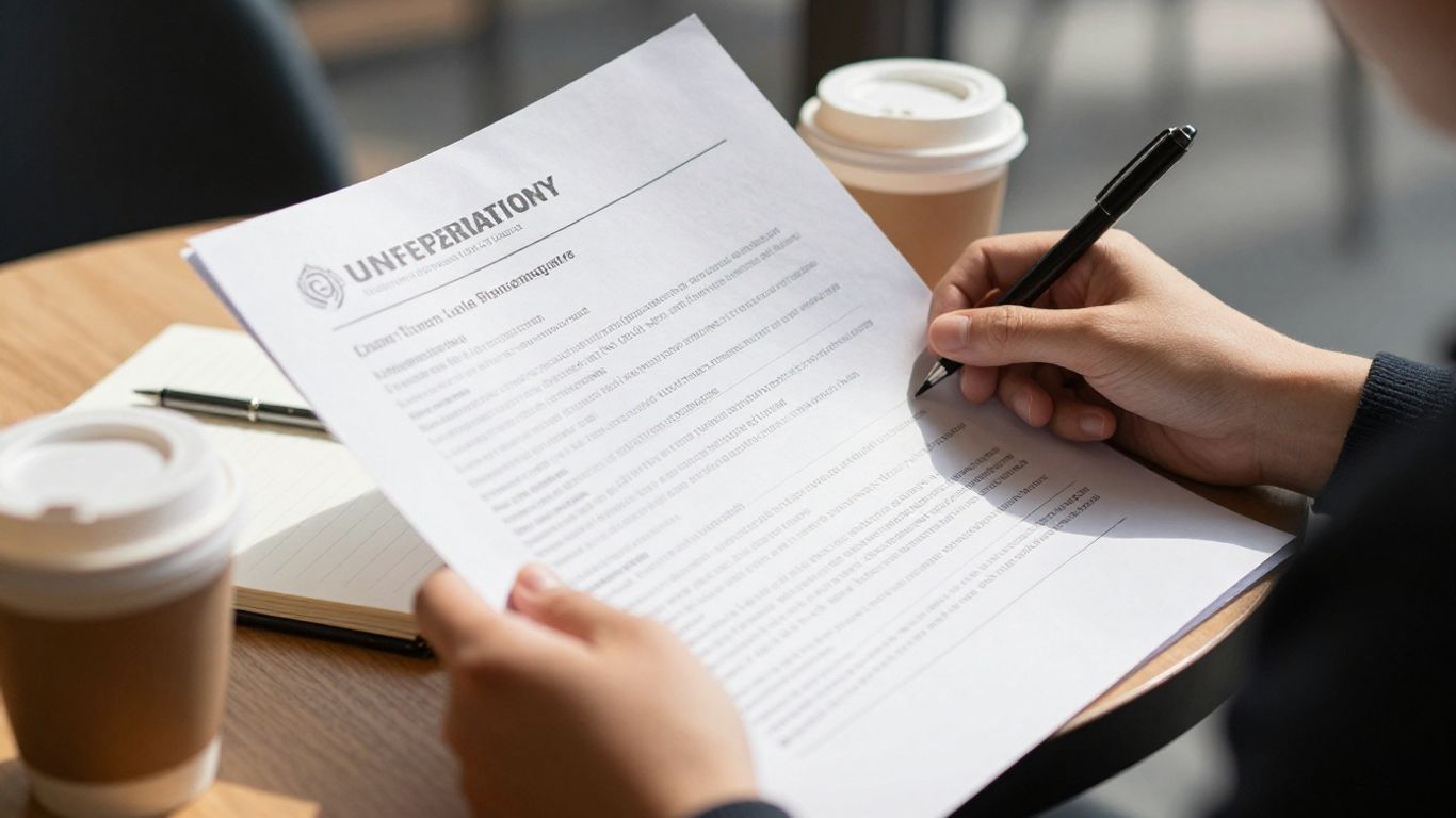 Student reviewing loan documents