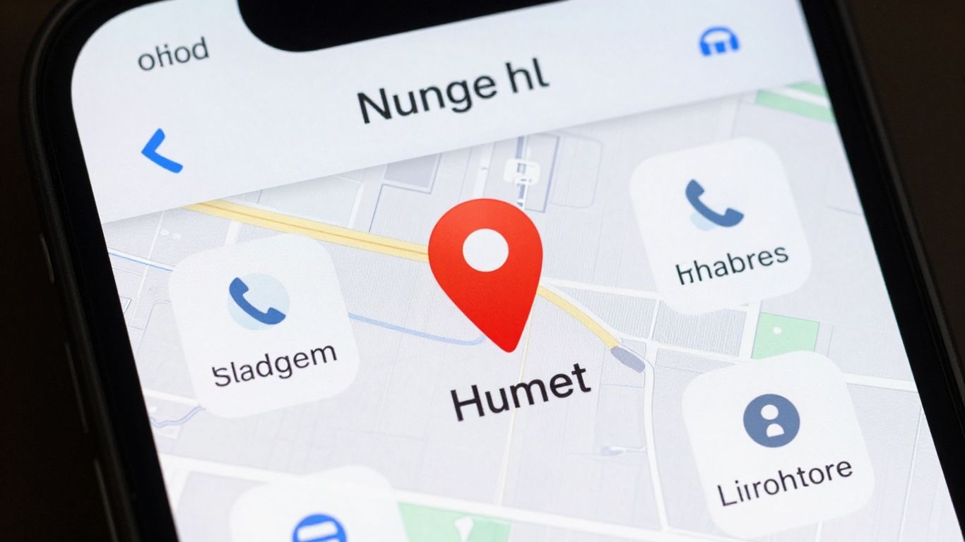 Google Maps showing a business location with contact information.