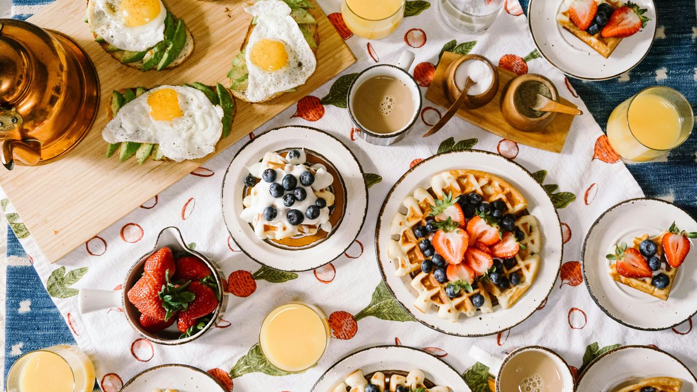 Local breakfast spread on a table