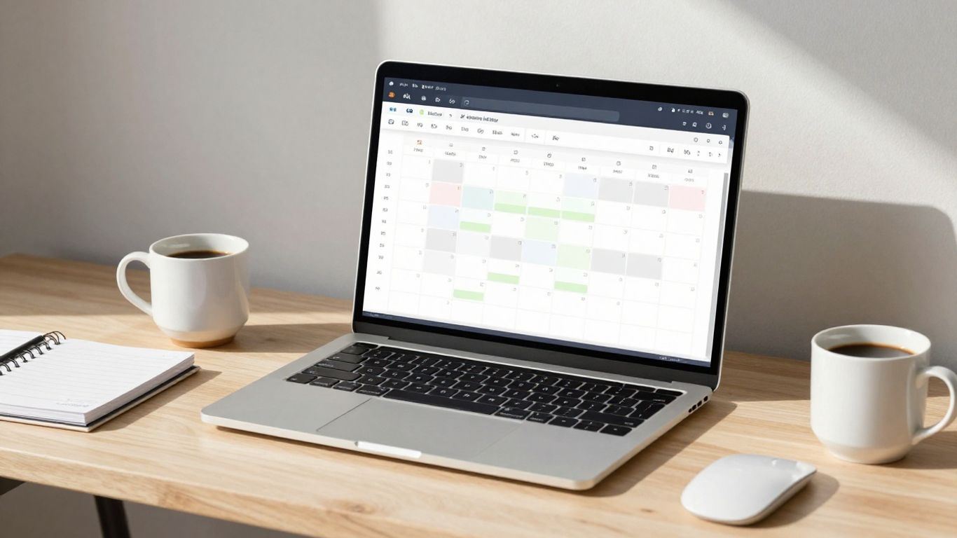 Apple Calendar time blocking on a laptop screen.