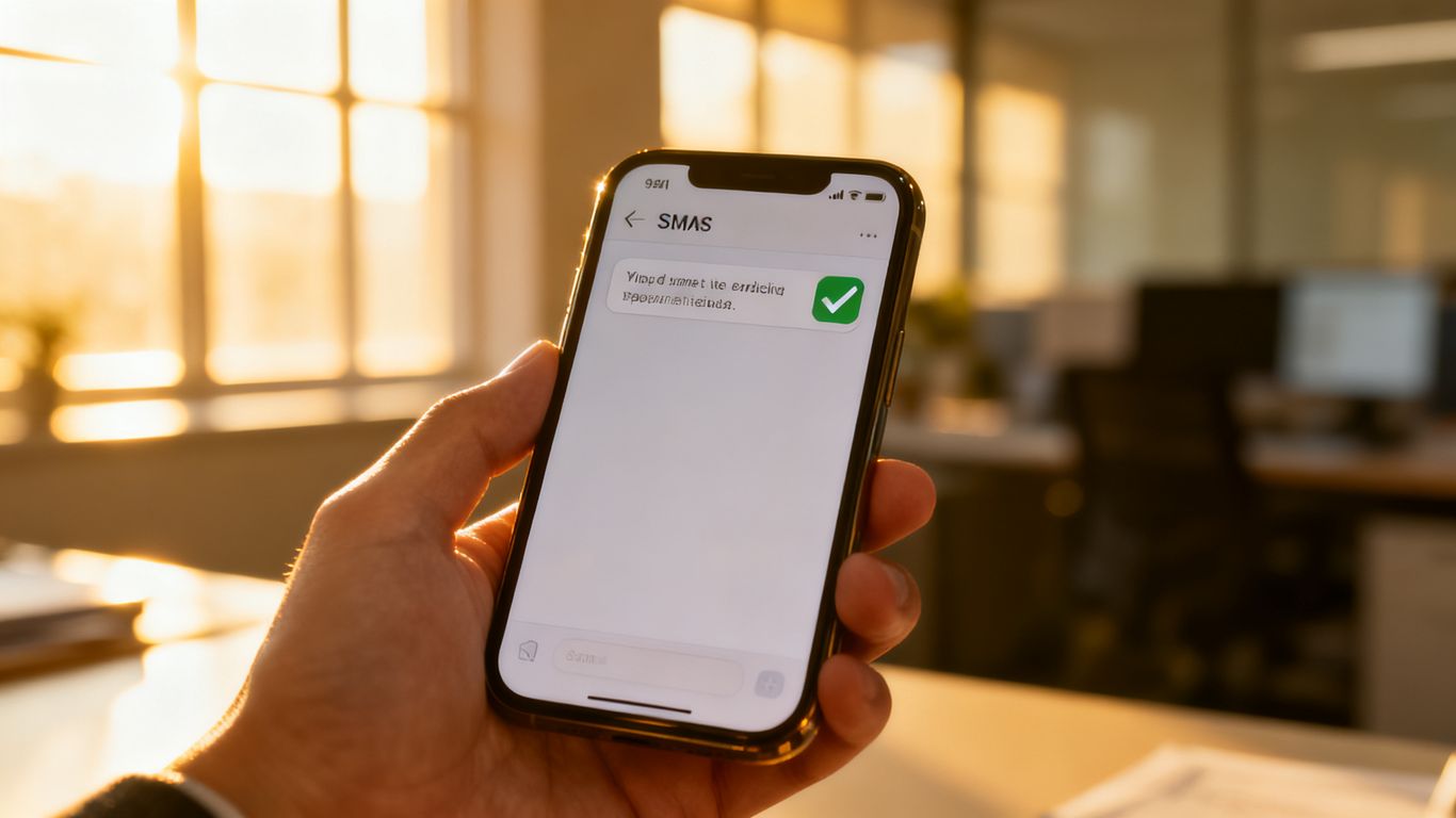 Automated customer communication messages on a screen
