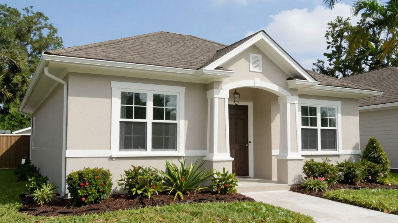 Orlando home with fresh paint and landscaping.