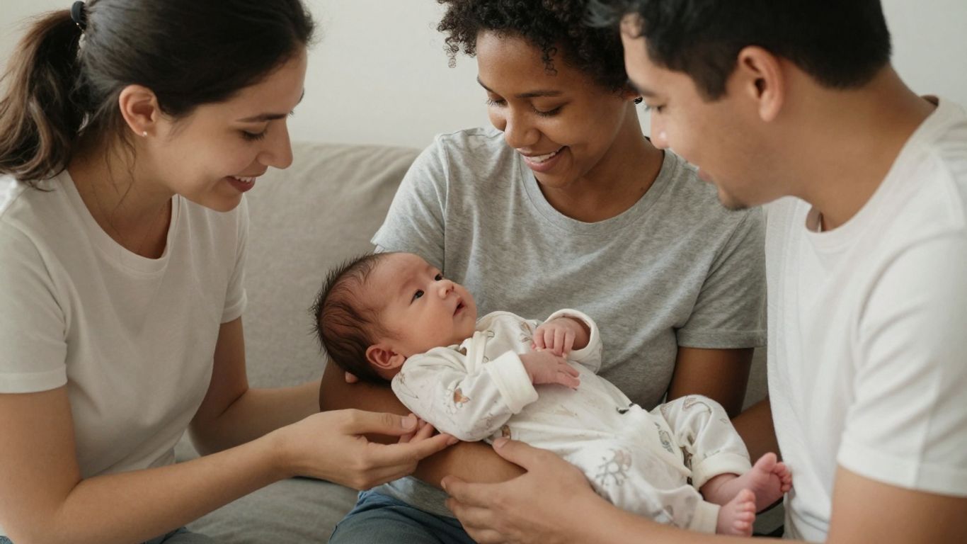 Famille heureuse avec un nouveau-né.