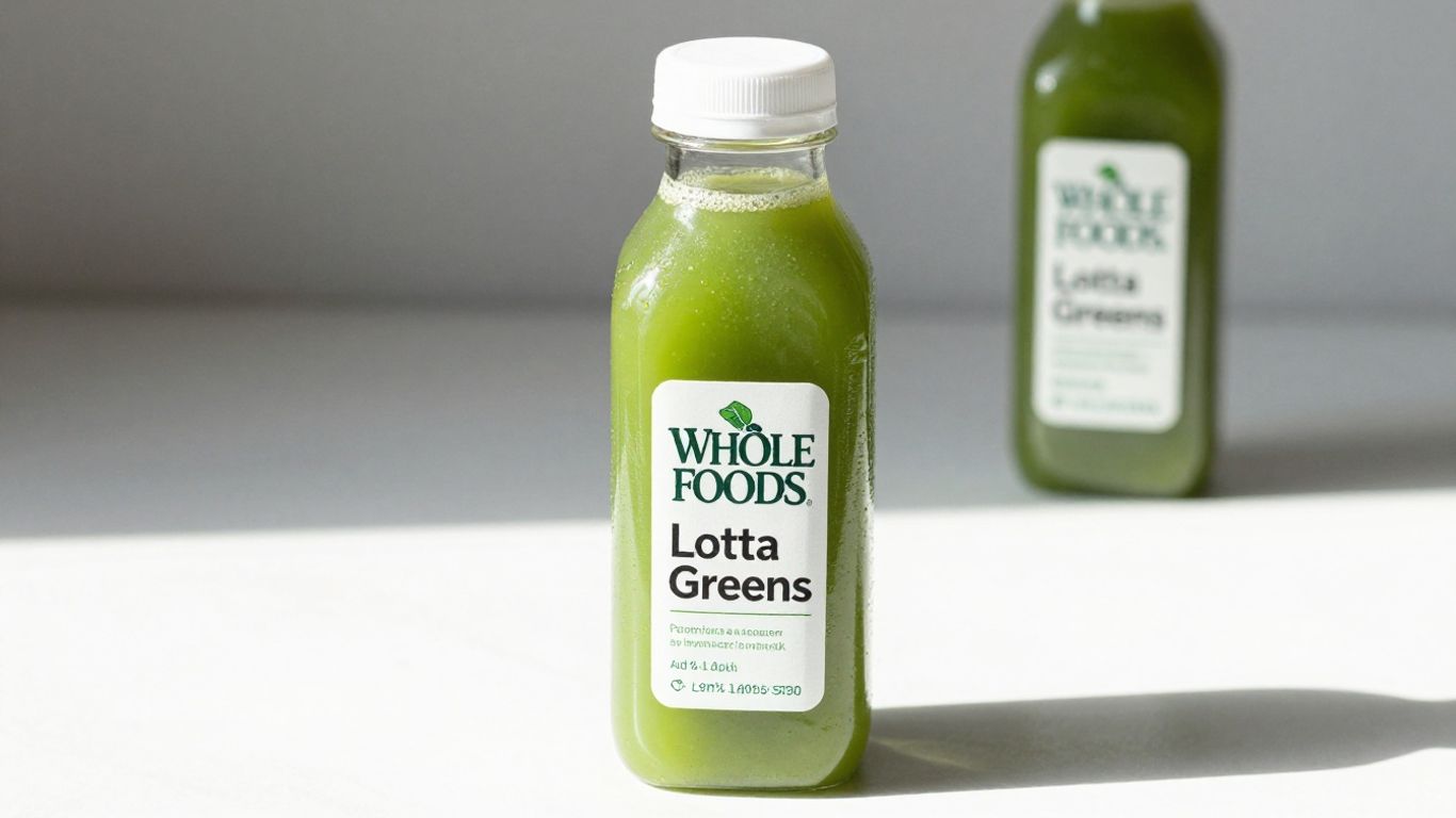 Bottle of Whole Foods Lotta Greens juice