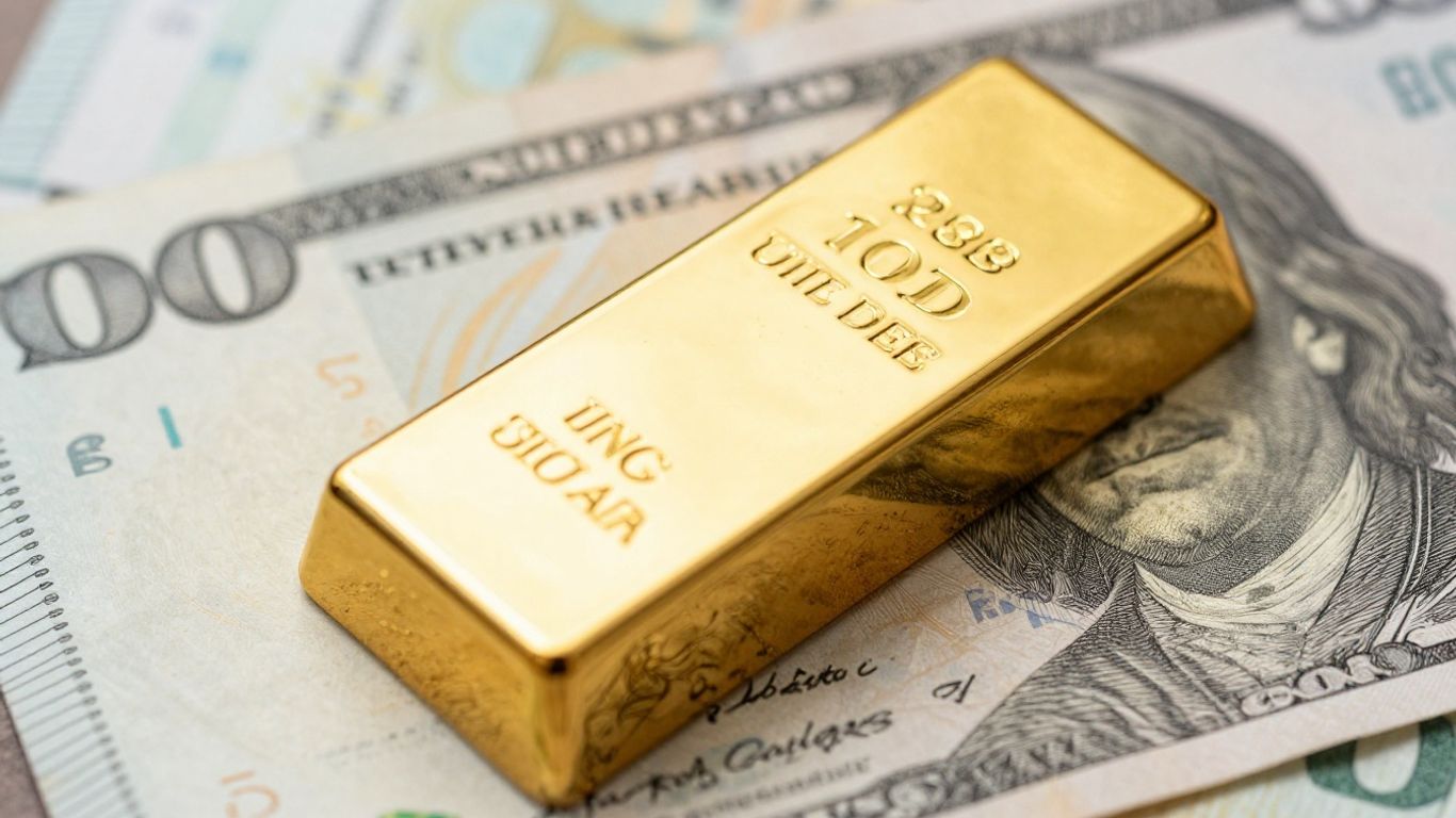 سبيكة ذهبية في مقابل العملات الدولية.