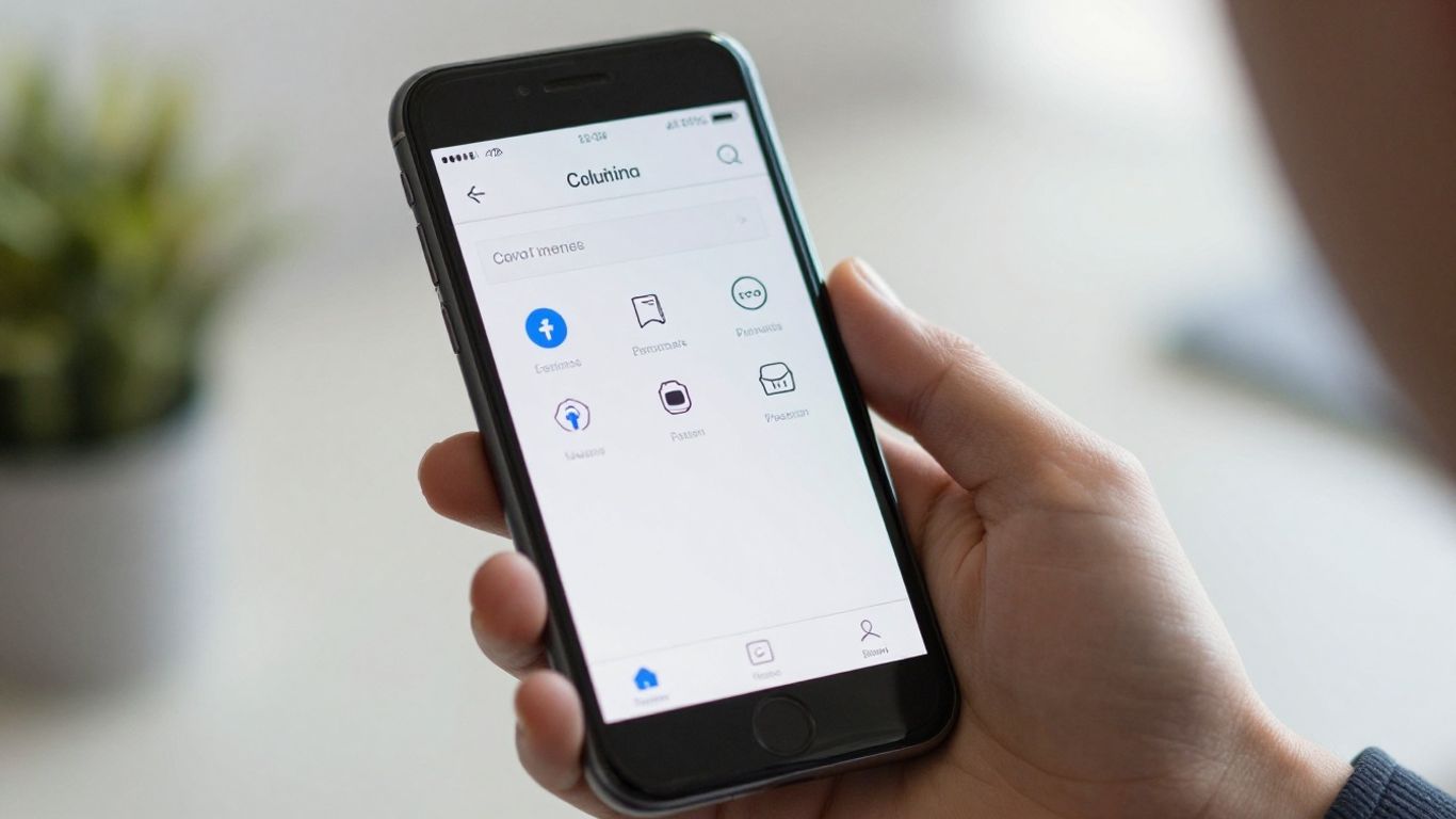 Person holding smartphone with affiliate marketing icons.