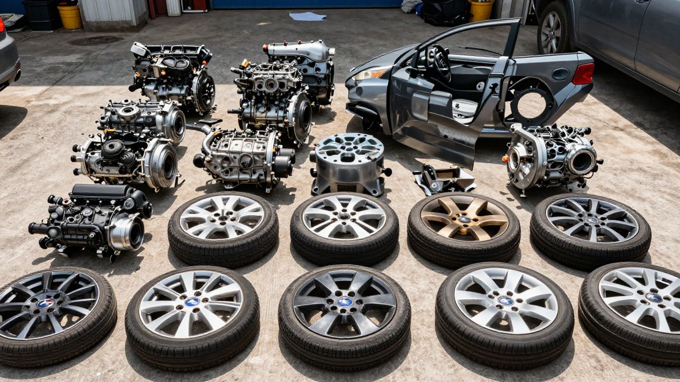 Subaru XV car parts in a wrecking yard