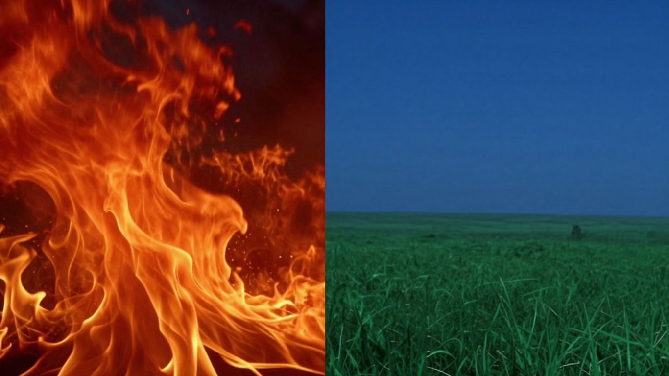 Warme und kalte Farben im Kontrast