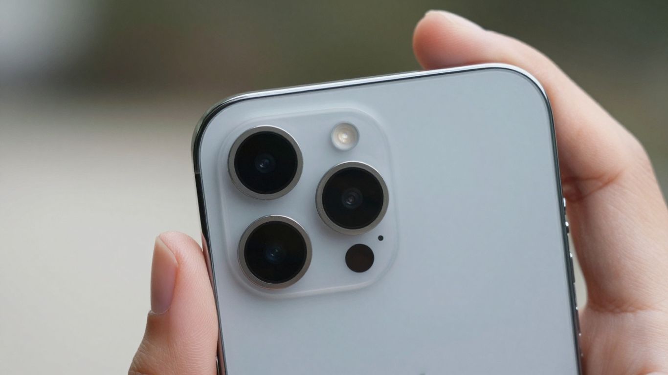 Smartphone camera lenses close-up