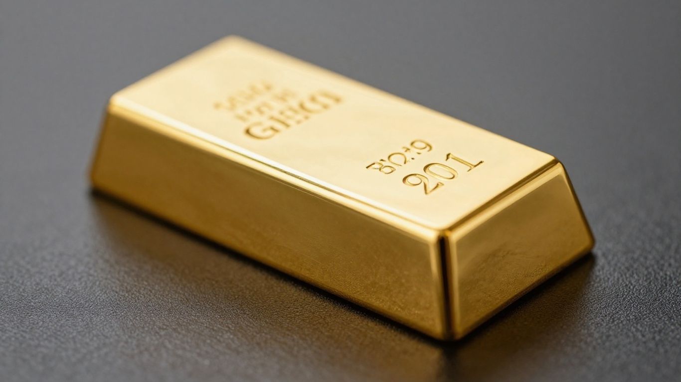 Lingot d'or brillant sur fond sombre