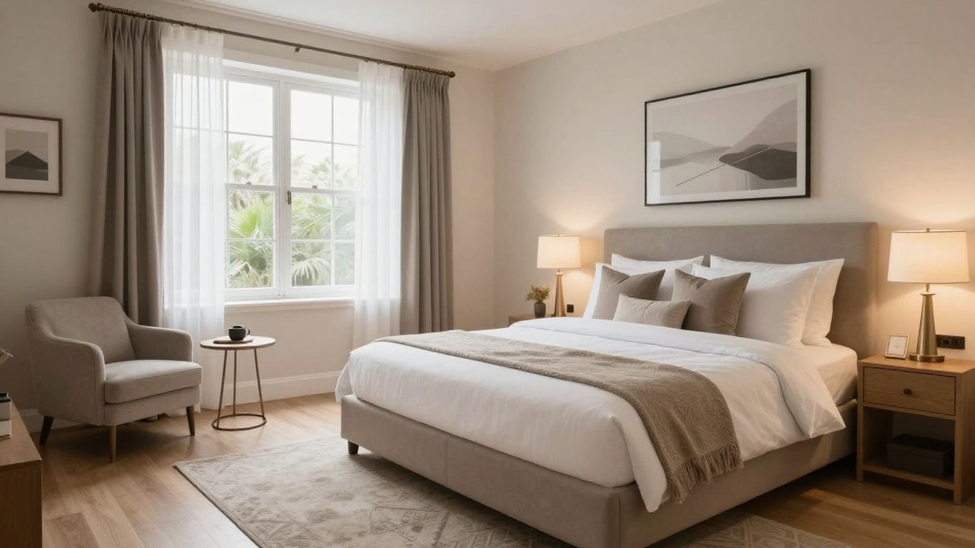 HabitaciĂłn de Airbnb con amenidades de lujo a bajo costo.