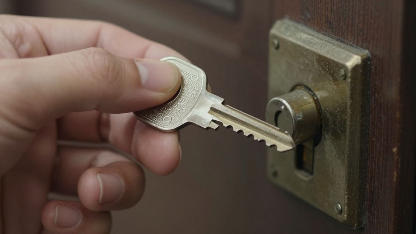 Key stuck in a door lock