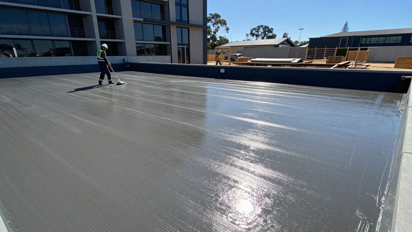 Waterproofing crew working on Australian building exterior.