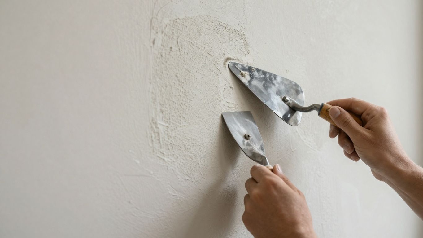 Wall preparation for plastering with tools.