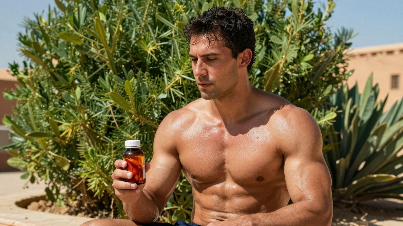 Athlète se remettant de la fatigue musculaire au Maroc.