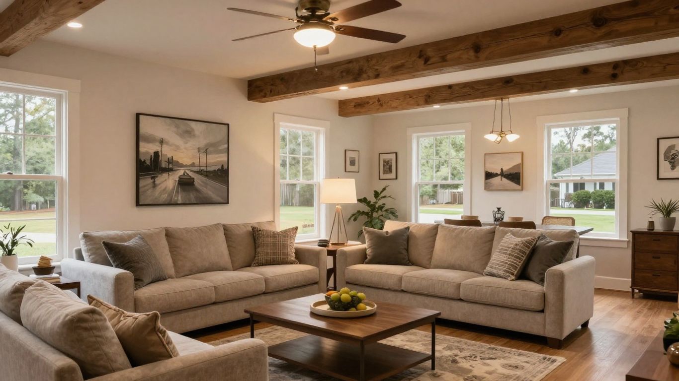 Finished basement living space