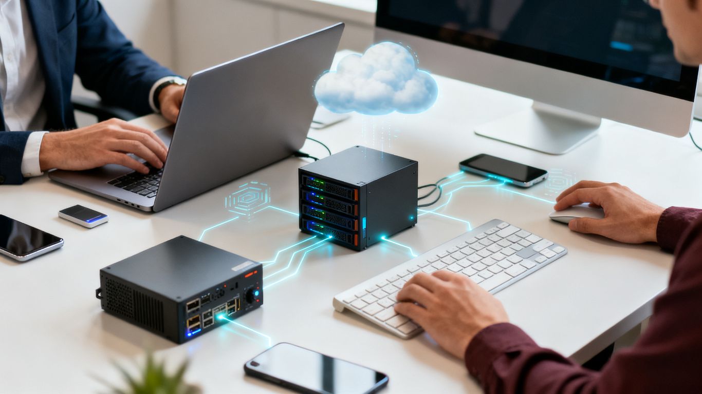 Equipo informático moderno en entorno profesional