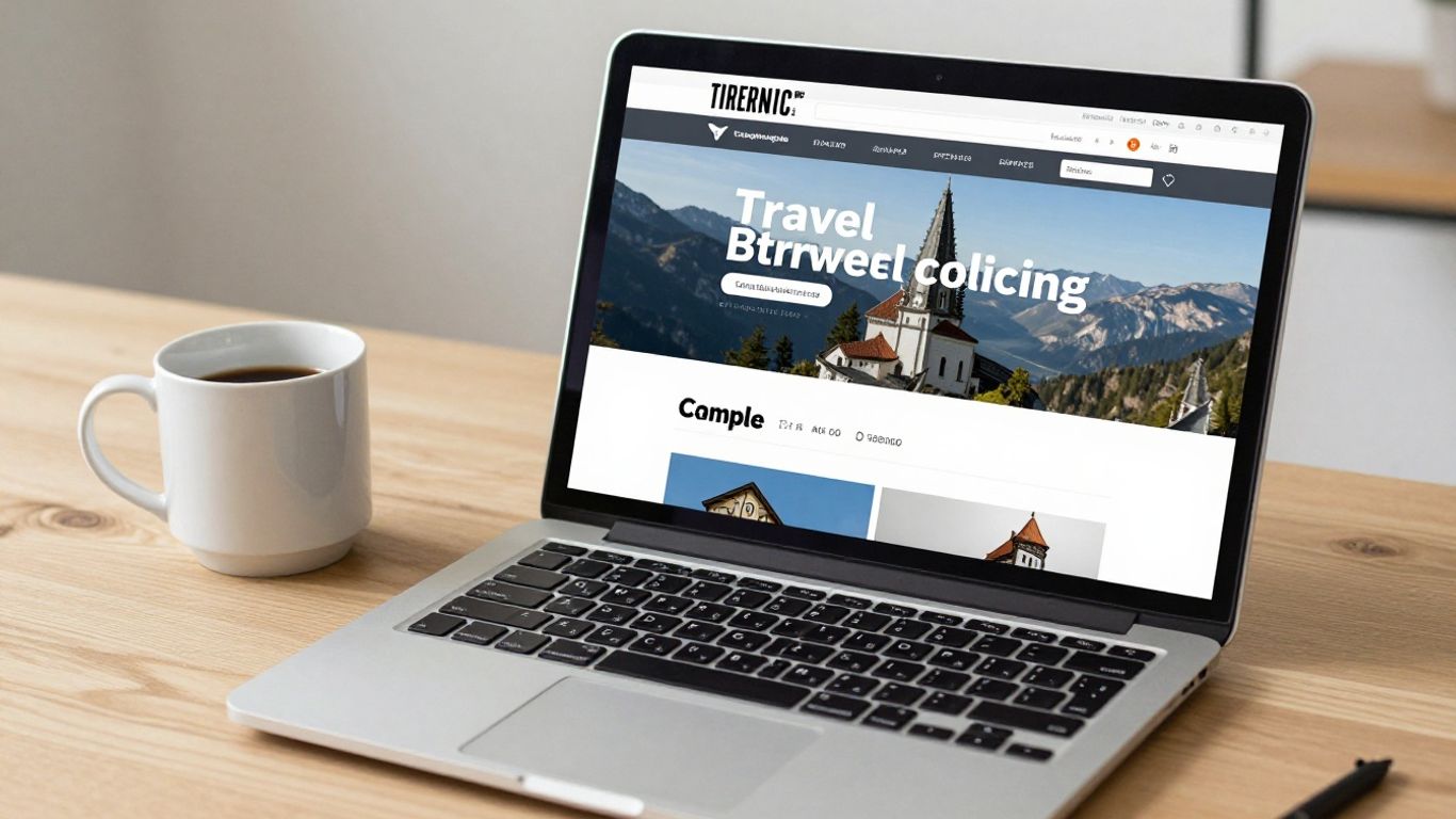 Laptop browsing through travel booking results