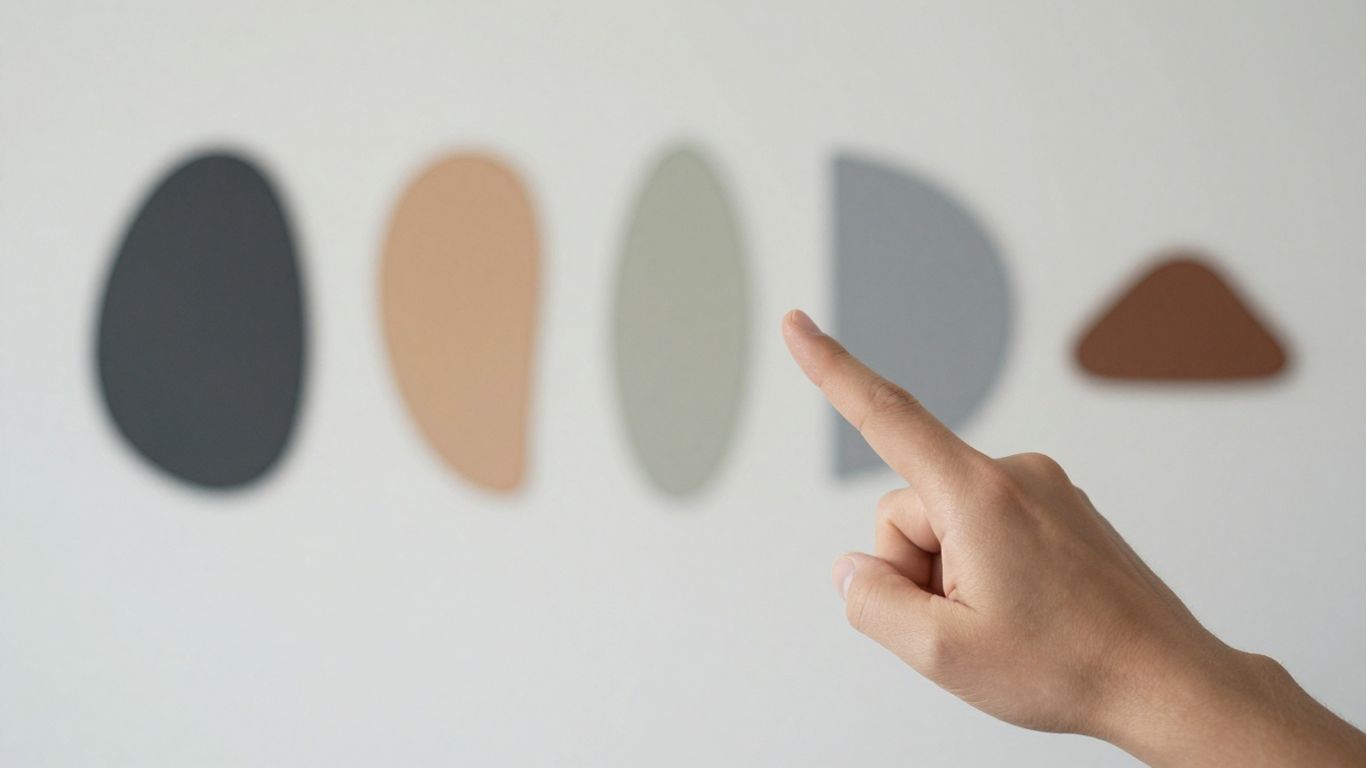 Abstract shapes and colors suggesting visual cues.