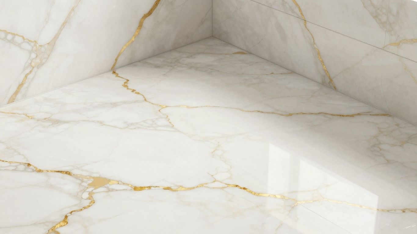 Calacatta Gold marble shower floor sketch