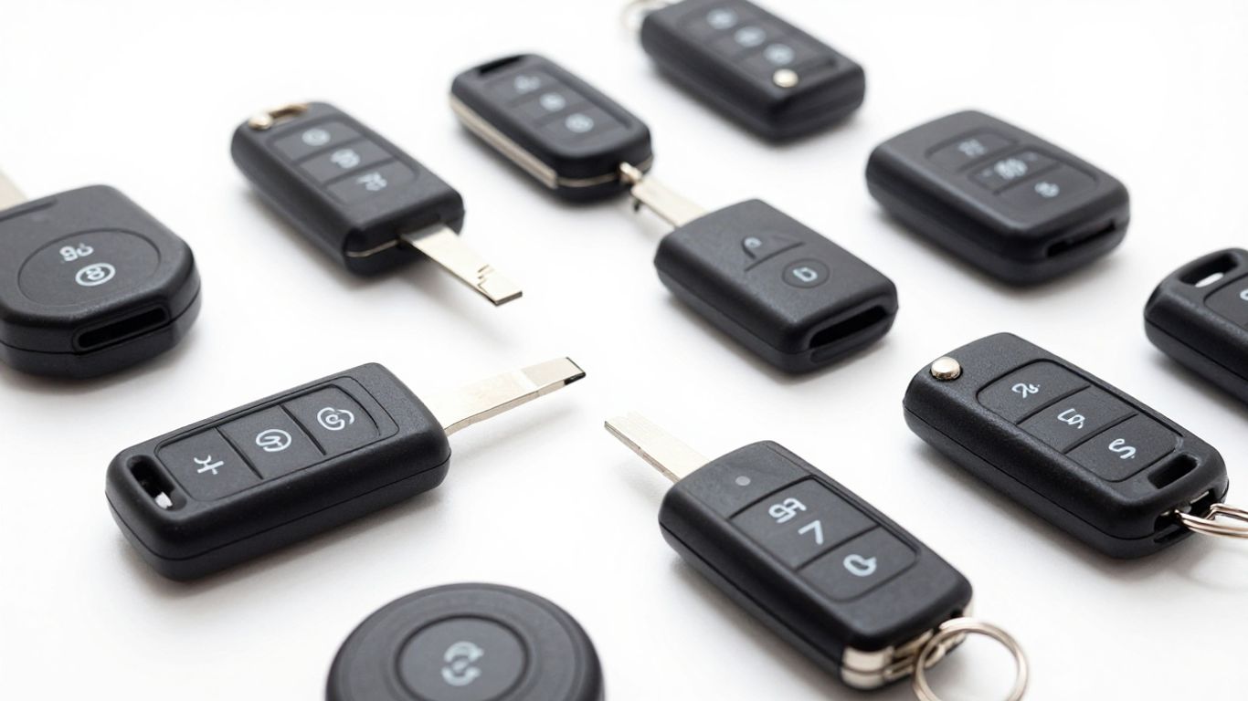 Modern car keys waiting to be programmed